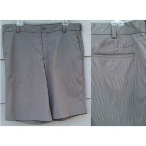 Nike Golf Men's Tour Performance Bermuda Shorts Olive Green Spripes Size 35